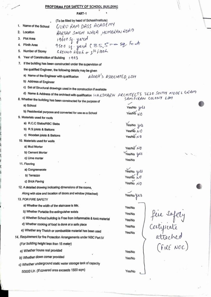 Building Safety Certificate 1